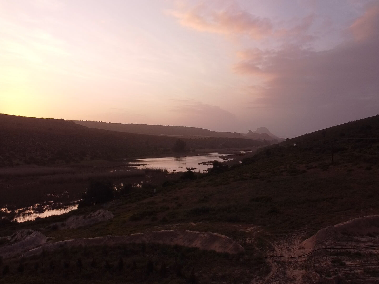Sunset view of the farm